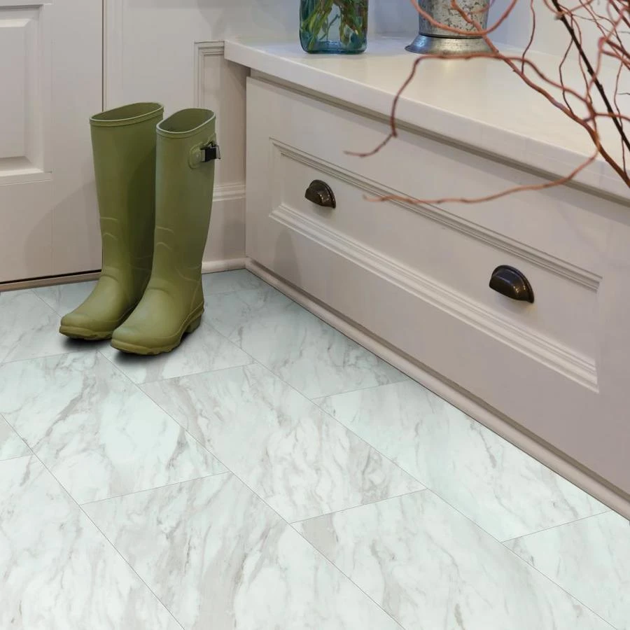 SMARTCORE Pro 8-Piece 12-in x 24-in Gardena Marble Interlocking Vinyl Tile SMARTCORE Pro 8-Piece 12-in X 24-in Gardena Marble Interlocking Vinyl Tile -Arbor Home Sales Store