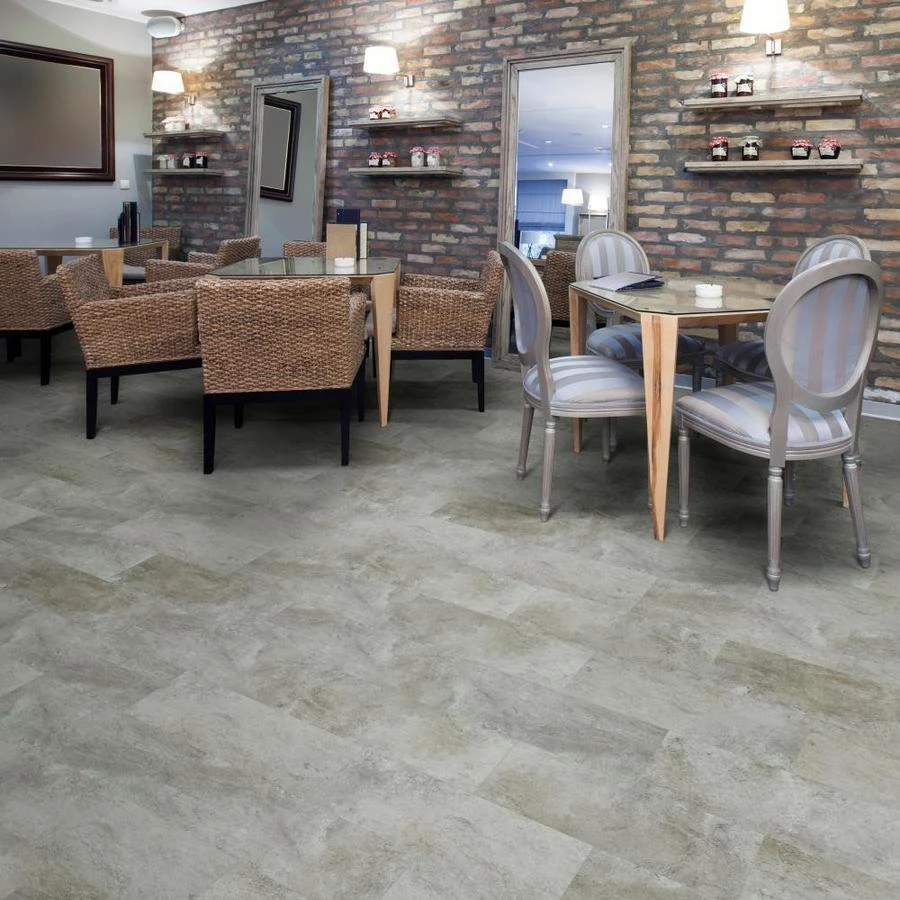 SMARTCORE Pro 8-Piece 12-in x 24-in Ashland Gray Interlocking Vinyl Tile SMARTCORE Pro 8-Piece 12-in X 24-in Ashland Gray Interlocking Vinyl Tile -Arbor Home Sales Store